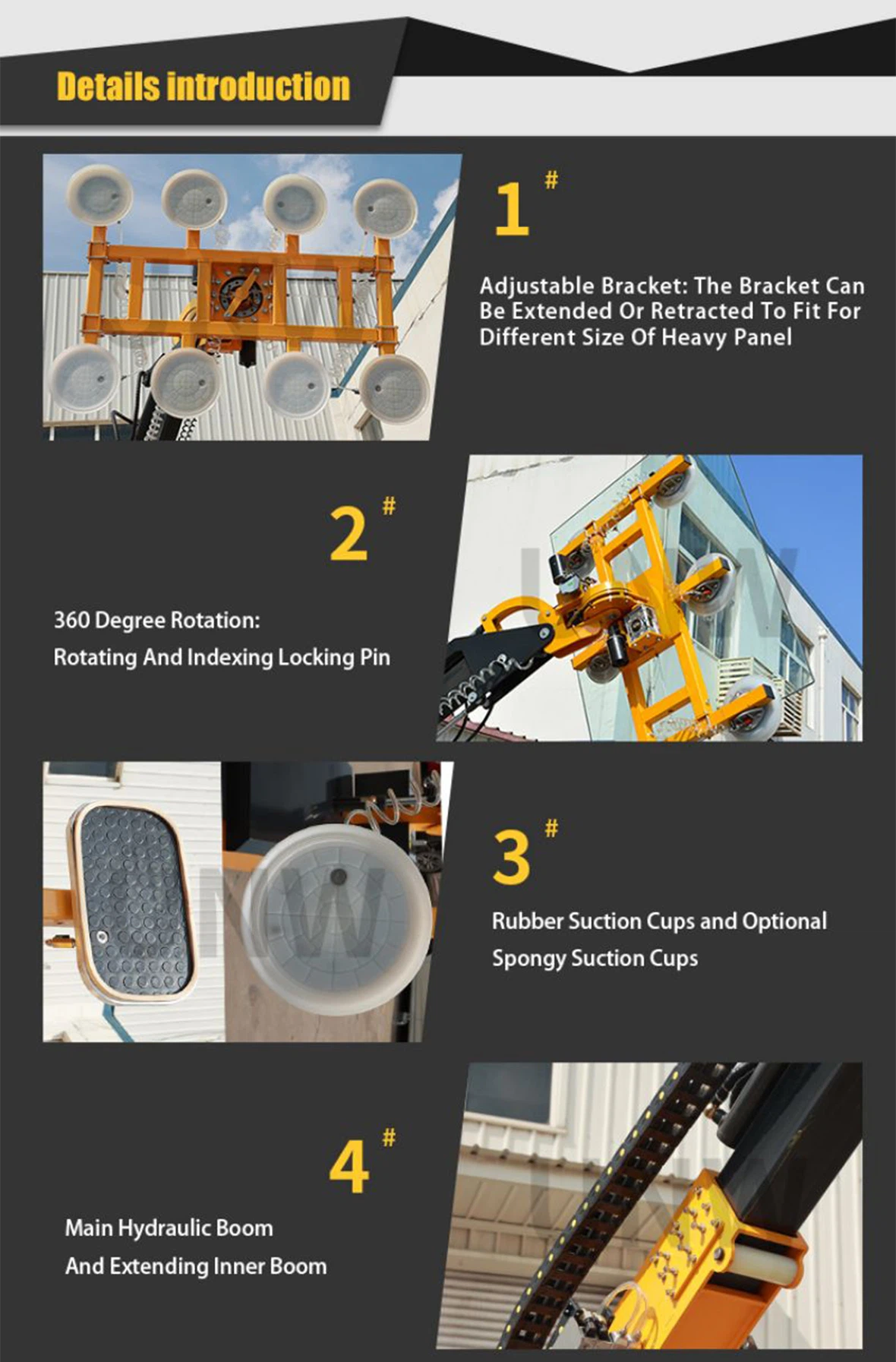 UNW vacuum lifter for sheet metal